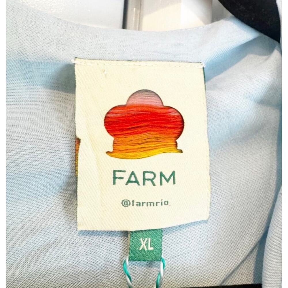 FARM Rio Women's Ruffled Banana-Print Maxi Dress Green/Beige Size XL NWT - Picture 9 of 14